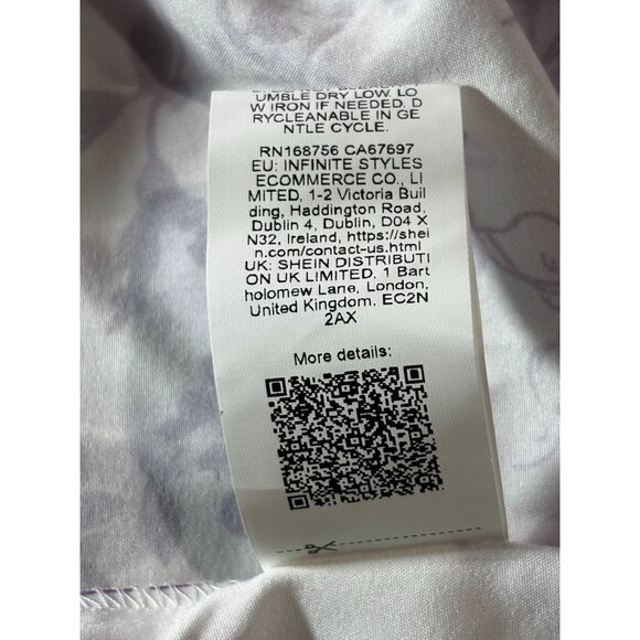 Shein Womens White & Purple Floral Print Mini Dress & Open Back Size S - Picture 6 of 8